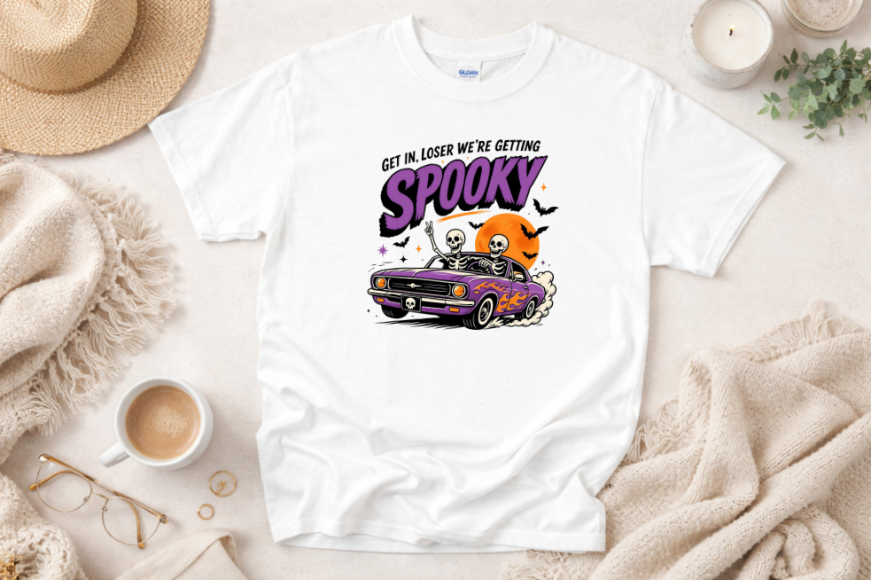 Get In Loser, We’re Getting Spooky Halloween Graphic Tee